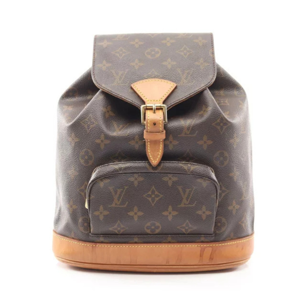 Louis Vuitton Montsouris Monogram Backpack Rucksack Canvas Leather Brown